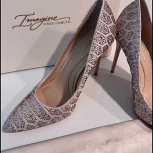 Vince Camuto Blush Pink Crystal Pointed-Toe Stiletto Pumps